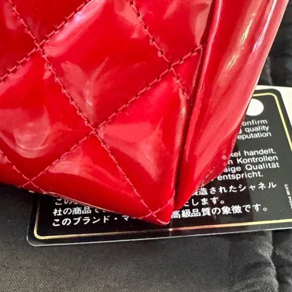Chanel Mademoiselle Red Quilted Patent Leather Bag - Picture 10 of 13